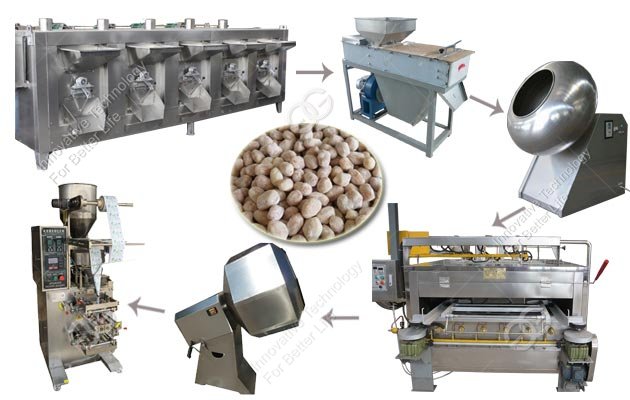 Flour Coated Peanut Processing Line|Peanut Coating Equipment Line