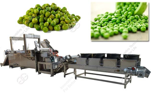 Continuous Green Pea Frying Machine Line